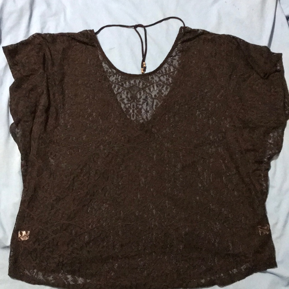Plus size black lace swimsuit cover